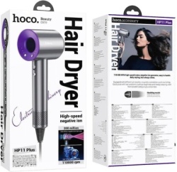 Hoco. HP11 Plus Purple Fen za kosu sa negativnim jonima, 1600W