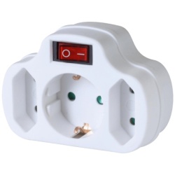 Home NVK 3/WH Strujni razdelnik sa 3 utičnice + prekidač