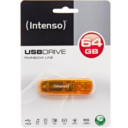 Intenso USB flash drive 64GB Hi-Speed USB 2.0, rainbow line, orange - USB2.0-64GB/rainbow - Img 2