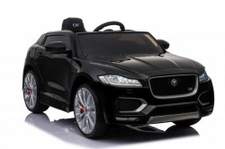 Jaguar F-Race Licencirani auto na akumulator sa kožnim sedištem i mekim gumama - Crni - Img 1