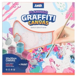 Junior graffiti canvas blind ram sa skicom flamingo bela 20x20cm ( 132957 )