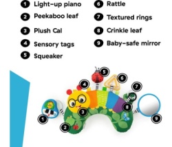 Kids ii 16756 baby einstein igracka jastuk tummy time - cal the caterpillar 0-12m ( SKU16756 ) -3