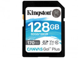 Kingston canvas Go! Plus 128GB SDXC memory card, 170/90MB/s read/write, U3, V30 ( SDG3/128GB )