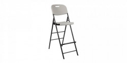Komplet beli plastični sklopivi barski sto sa metalnom konstrukcijom i 2 stolice - Img 2