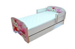 Krevet za decu Pink Kitty sa dve fioke 160*80 cm - model 803 - Img 3