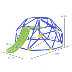 Kupola za penjanje geometrijskog oblika sa toboganom - Img 3