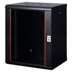 Lande Nazidni ormar 12U dim.600x600mm,staklena vrata,crni,100kg FP Ln-wb-12u6060-bl-f