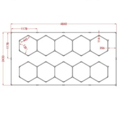 Led tube light 10 heads 632W 6500K 4845*2430mm 187427-2
