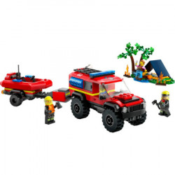 Lego city fire 4x4 fire truck with rescue boat ( LE60412 ) - Img 2
