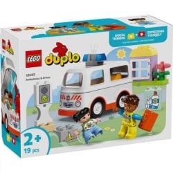 Lego duplo town ambulance  and  driver ( LE10447 ) -1