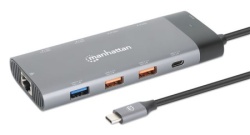 Manhattan USB-C PD 10-in-1 Dual Monitor 8K Docking Station / Multiport Hub ( 0001381006 )