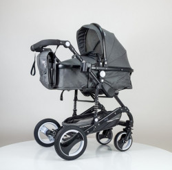 Marsi 2u1 Kolica za bebe sa Auto sedištem i torbom za mamu - Siva tenda/crni ram Model 600-1 - Img 1