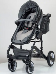 Marsi 2u1 Kolica za bebe sa Auto sedištem i torbom za mamu - Siva tenda/crni ram Model 600-1 - Img 6