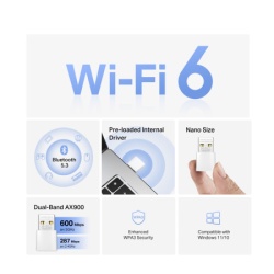 Mercusys MA60XNB V1.0, AX900 Nano Wi-Fi 6 + Bluetooth USB Adapter ( 6402 )