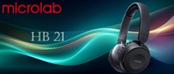 Microlab HB21 Bluetooth V5.3 slušalice sa mikrofonom, 250mAh, 32ohm, 40mm, microUSB, 3,5mm, AUX