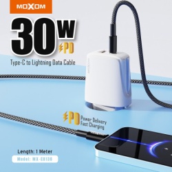 Moxom Usb data kabal mx-cb136 pd 30w type-c na lightning 1m crni ( U2092 )-2
