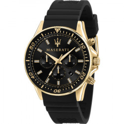 Muški maserati sfida hronograf crni zlatni sportski ručni sat sa crnim silikonskim kaišem ( r8871640001 ) - Img 6