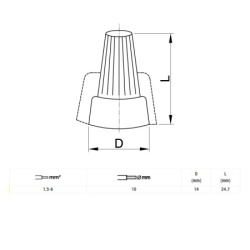 Navrtna spojnica za kablove 1.5-6.0mm2 450V~ 24A   ( TFM4 )-2