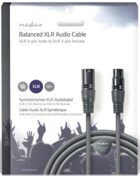 Nedis COTG15010GY100, Balansirani audio kabl, XLR 3-pinski muški, XLR 3-pinski ženski, Niklovani, 10,0 m,
