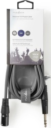 Nedis COTH15100GY30, Balansirani audio kabl, XLR 3-pinski muški, 6,35 mm muški, Niklovani, 3,00 m, PVC