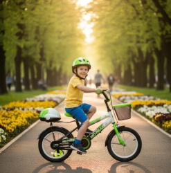 No Fear Bicikl 14" za decu model 721-14 sa pomoćnim točkovima zeleni