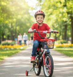 No Fear Bicikl 16" za decu model 721-16 sa pomoćnim točkovima - Crveni