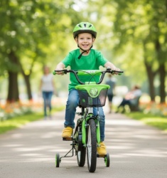 No Fear Bicikl 16" za decu model 721-16 sa pomoćnim točkovima zeleni