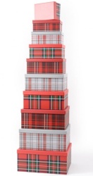 Novogodišnja kutija tartan red grey ( 43550-4 )