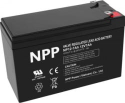 NPP NP12V-7Ah, AGM BATTERY, C20=7AH, T1, 151x65x94x100, 1,97KG, BLACK - Img 2