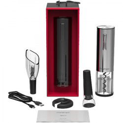 Prestigio Nemi, smart wine opener, simple operation with 2 buttons, aerator, vacuum stopper preserver, foil cutter, opens up to 70 bottles - Img 9