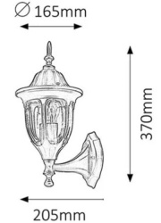 Rabalux 8342 MILANO Spoljna zidna lampa, E27, 1x MAX 60W, IP43-1