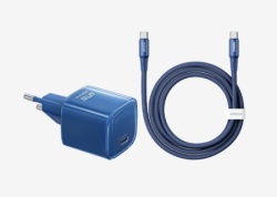 Remax set:Strujni punjac IceCrystal GaN 1XTIP C 60W+kabl TIP C CA26, plavi REMAX ( 932 )