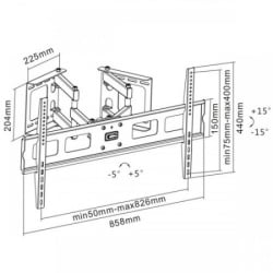 S BOX PLB 1348  Nosač Tilt, Zidni, 60 kg, Do 63"-3