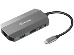 Sandberg docking station 6in1 USB-C - HDMI/USB 3.0/USB C/LAN PD 136-33 - Img 1