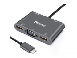 Sandberg docking station USB-C - 2xHDMI/VGA/USB 3.0/USB C PD 136-35