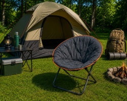 Sklopiva camping stolica sa mekanim punjenjem 80x74x78 cm - Img 3