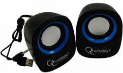 SPK-111 ** Gembird Stereo zvucnici Blue/black, 2 x 3W RMS USB pwr, 3.5mm kutija sa prozorom (399) - Img 2