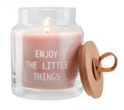 Sveća fi 9xV11cm roze sa poklopcem