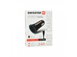 Swissten auto punjač 2,4A 2X USB + kabl Lightning 1,2m crna ( 80054 )-2