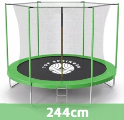 Top Springen 244cm Trambolina sa unutrašnjom mrežom i merdevinama - zelena ( TOP244ING )