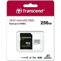 Transcend 256GB microSD w/ adapter UHS-I U3 A1, read/write 95/45 MB/s memorijska kartica ( TS256GUSD300S-A ) - Img 2