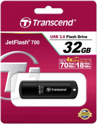 Transcend USB 32 GB, JetFlash 700, USB3.0, 70/18 MB/s, black ( TS32GJF700 ) - Img 2