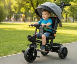 Tricikl za decu sa rotirajućim sedištem I ležećim položajem SM-25205 Sivi