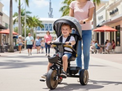 Tricikl za decu sa rotirajućim sedištem I ležećim položajem SM-25305 Sivi