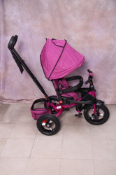 Tricikl za decu T07 sa rotirajućim sedištem i gumama na pumpanje - Pink - Img 3