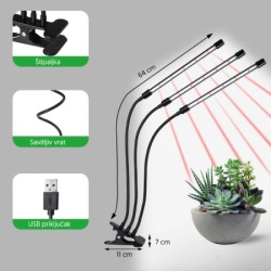 Trostruka lampa za biljke 12W   ( LB-TCL-03/RB )-3