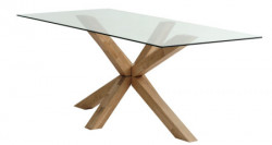 Trpezarijski sto dining table Agerby 90x190 glass/oak ( 3670218 ) - Img 1