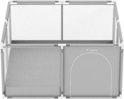 Tulano Cozy 20 Ogradica za decu 130 cm – sa podlogom, metalna konstrukcija, sivo-bela ( 30006 )