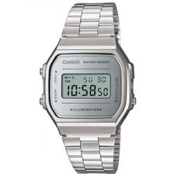 Unisex casio vintage srebrni digitalni ručni sat sa srebrnim metalnim kaišem ( a168wem-7ef )