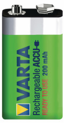 VARTA-56722/1 * 9V PUNJIVA NiMH baterija 200mAh R22 - Img 2